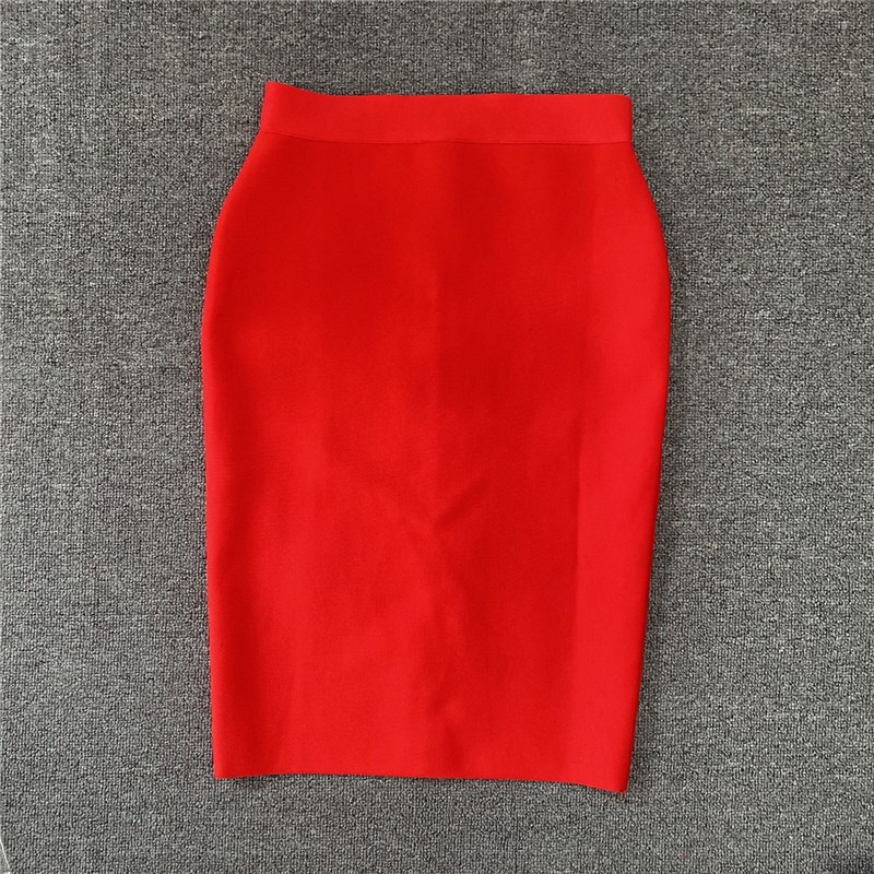 High Quality Women New Rayon Bandgae Skirt Elegant Pencil Sk