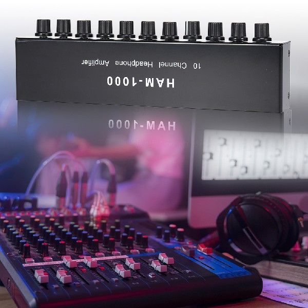 10 Channels Headphone Amplifier 1 Input 10 Outputs DC12-24V