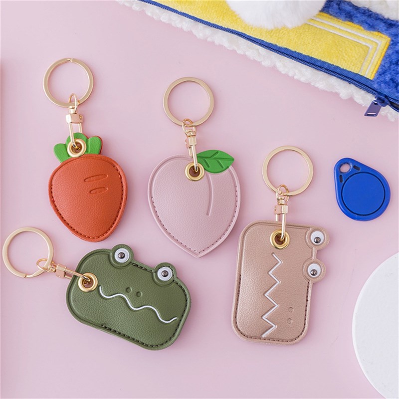 Useful Leather Key Ring Personality Access Control Card Cove