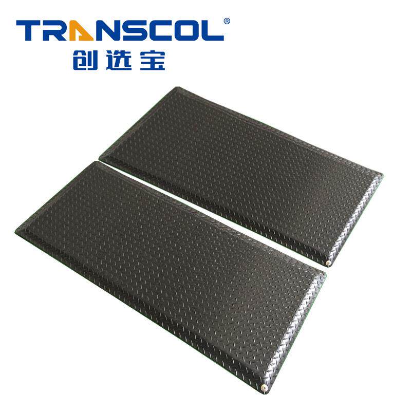 黑色橡胶防静电抗疲劳地垫钢花纹防滑车间防静电疲劳垫