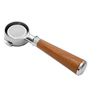 爱宝单层过滤网实木把手E61咖啡机冲煮头双份58mm咖啡无底手柄