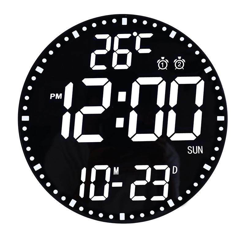 畅销RGB万年历挂钟电子闹钟卧室夜光静音时钟健身倒计时