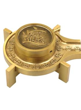 黄铜招财石磨转转仿古迷你仿古石磨摆件创意农村磨台磨盘转转摆件