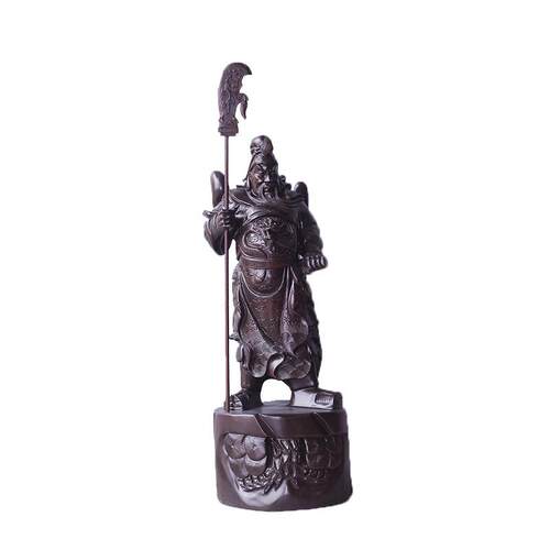 雲缘黑檀工艺品雕刻摆件木复古礼品武圣关公武财神