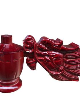 恩棋工艺法会大殿熏香炉提炉主持手持手拿龙雕刻莲花实木手炉