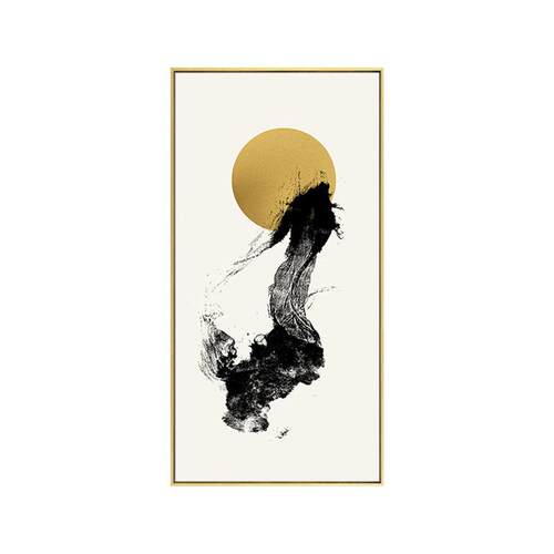 新中式入户玄关装饰画抽象水墨画走廊过道挂画茶室书房壁画进门画