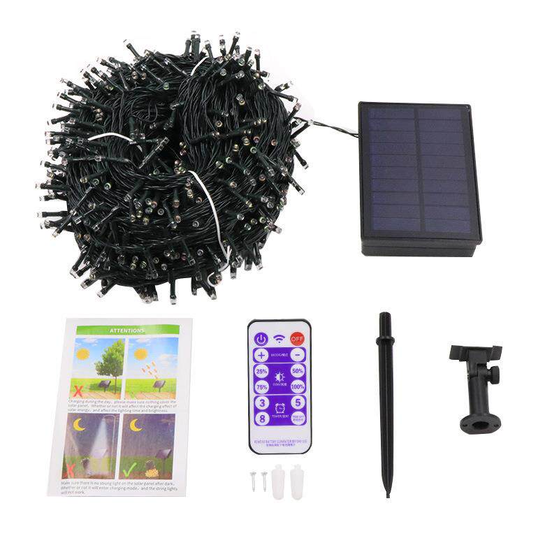 热销led遥控款太阳能灯串彩灯路灯圣诞灯节日装饰灯户外防水