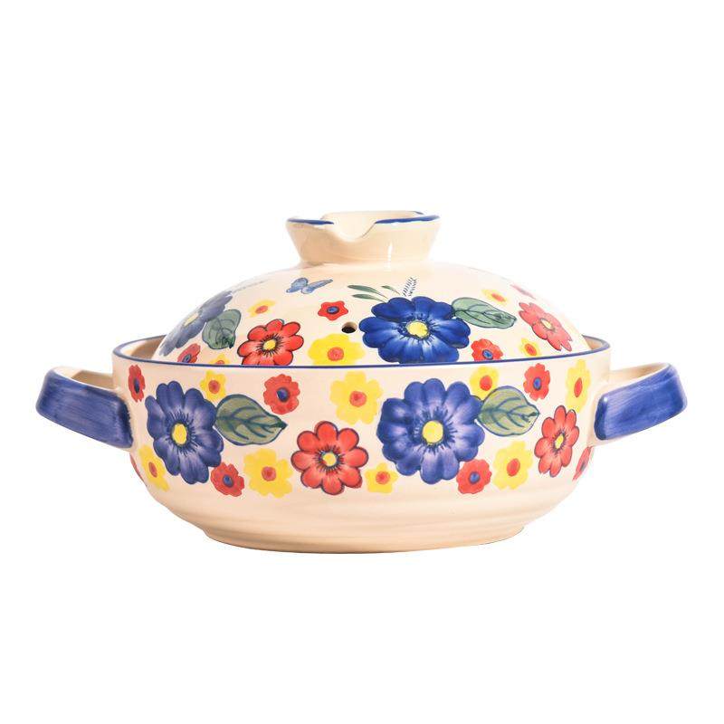 日式砂锅家用餐具高颜值手绘煲汤煲粥可明火煲仔饭炖汤耐高温