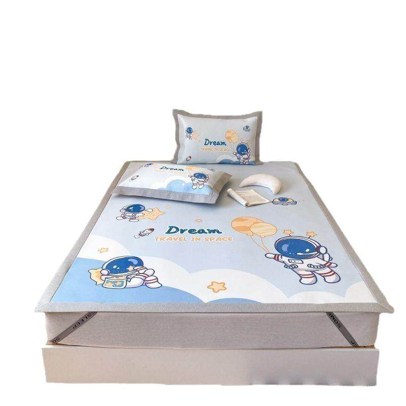 卡通儿童数码冰丝养生席三件套可机洗空调软凉席1.5m夏季平席,床上用品,冰丝席,淘宝优惠券,粉丝福利购,淘宝优惠卷