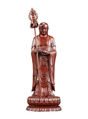 紫铜地藏王立像家居办公室桌面迷你地藏王菩萨工艺品摆设