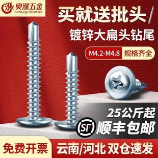 头钻追尾钉自攻丝国标自钻彩板螺丝钻铁板采光瓦钻尾粗螺平头