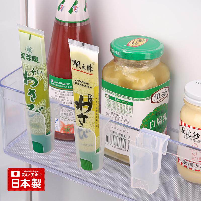 日本进口冰箱侧门收纳盒酱料收纳架色拉酱芥末酱倒置迷你收纳盒
