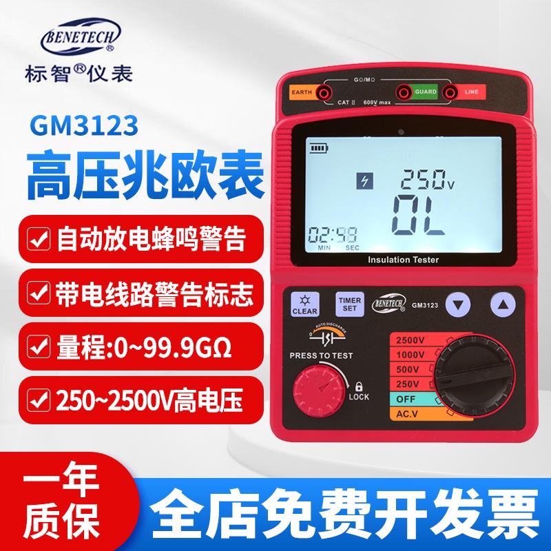 标智GM3123高压兆欧表 数字电子摇表高精度数显绝缘电阻测试仪