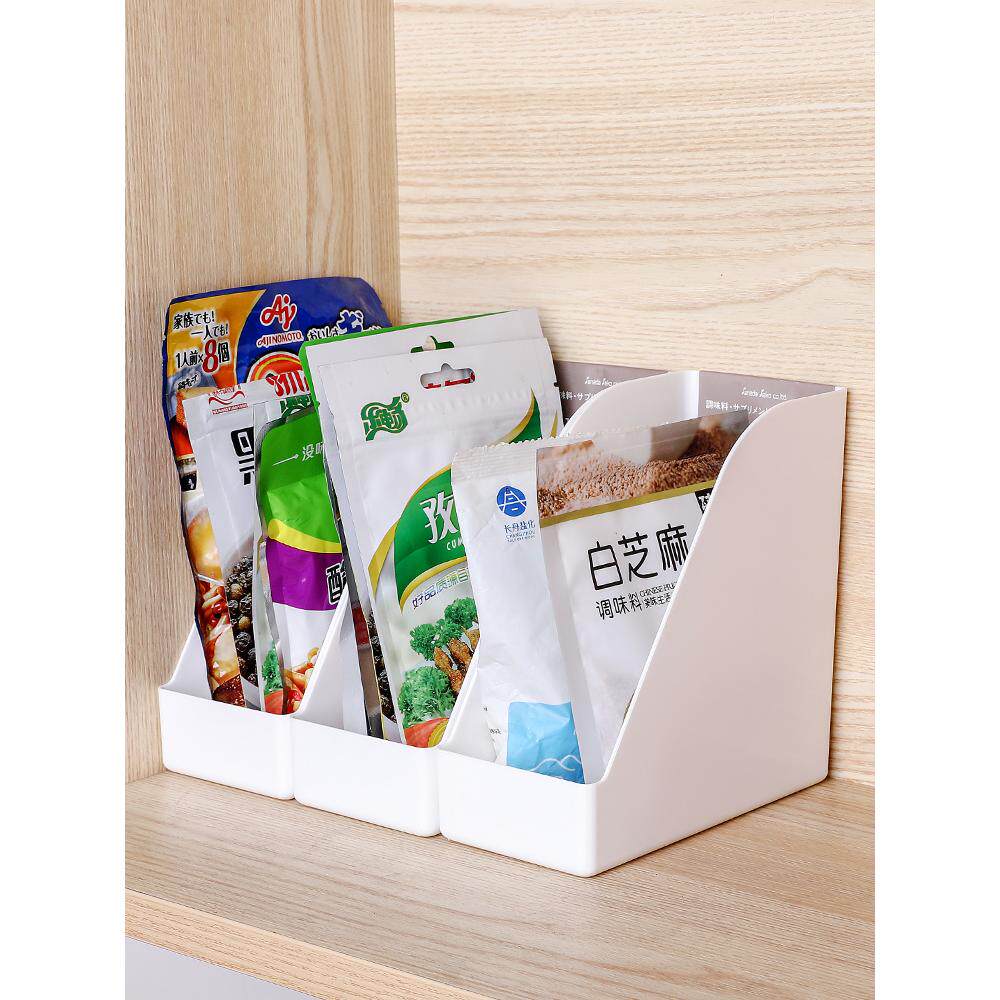 日本进口厨房袋装食品收纳架纯白色塑料置物架小物立式收纳整理盒