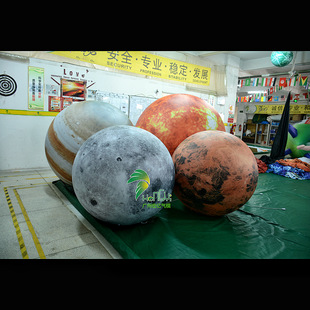 厂家直销中秋节商场活动场地装饰PVC充气发光闭气八大行星气球