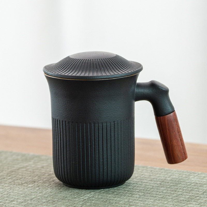 陶瓷茶水分离泡茶杯子简约个人专用办公室茶道杯过滤茶漏高档水杯