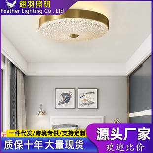 全铜主卧室灯现代简约书房灯 高档大气欧式房间led吸顶灯具厂家
