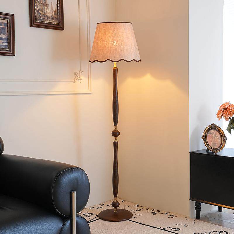 视冠法式覆古落地灯客厅沙发旁高级感美式卧室床头中古立式气氛灯