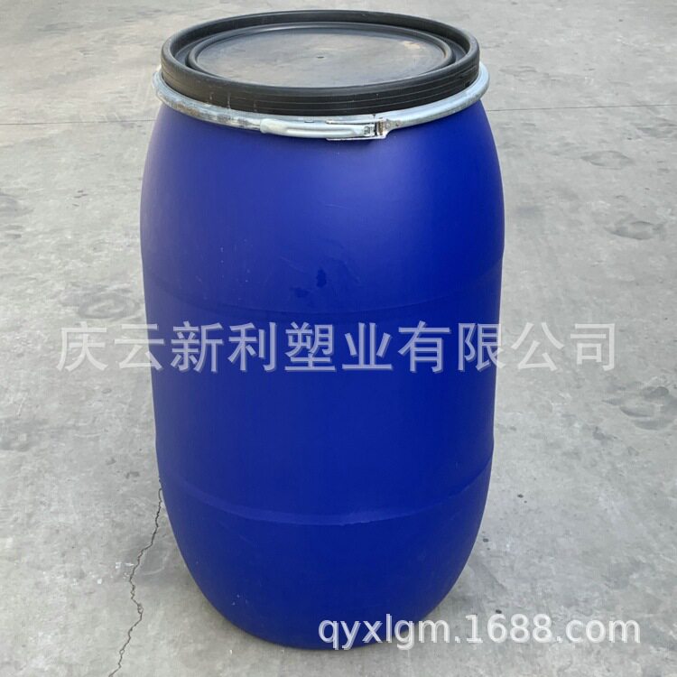 200公斤开口塑料桶-200L塑料桶-带铁箍200升塑料桶新利供应