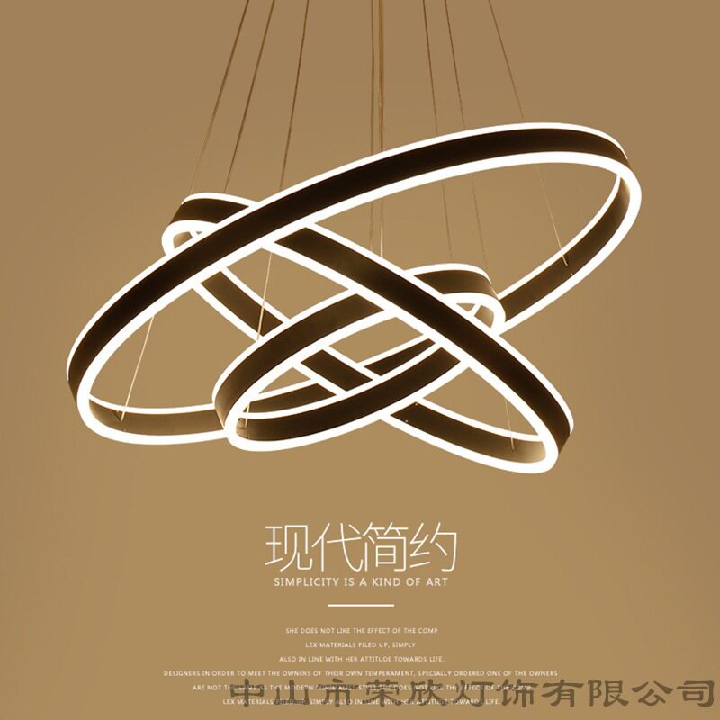 个性环形led办公室吊灯现代简约餐厅吧台客厅灯具创意家装餐吊灯