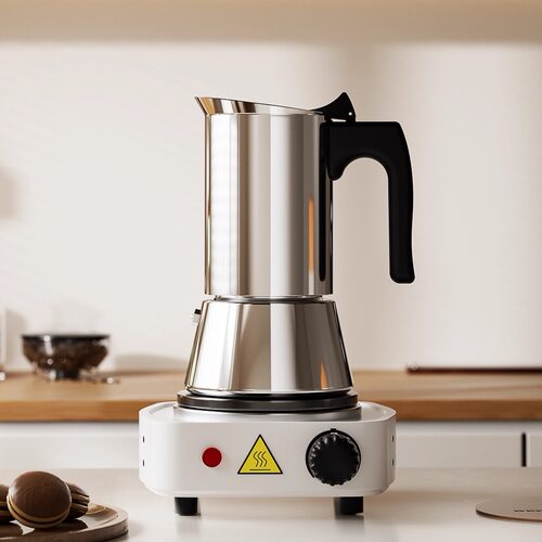 缤享不锈钢摩卡壶套装单阀可明火