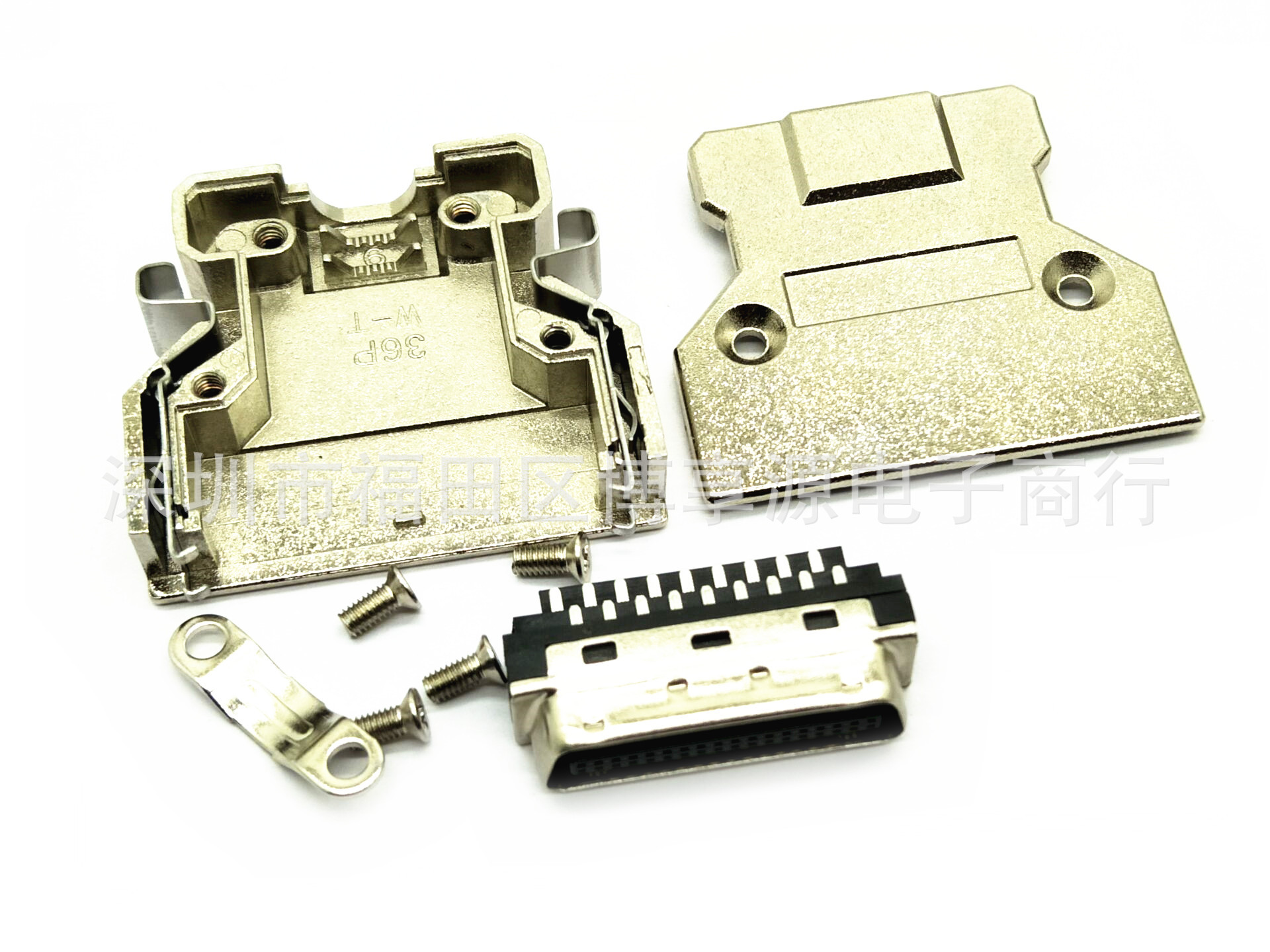 SCSI插头 SCSI-36P 公头 弹片式 卡扣 金属铁外壳 焊线式 36P公头图片