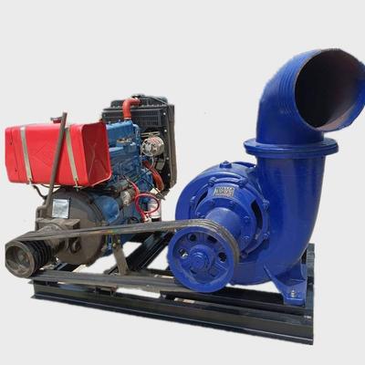 14寸混流泵柴油发动机HW350大流量污水泵四大叶片排污泵