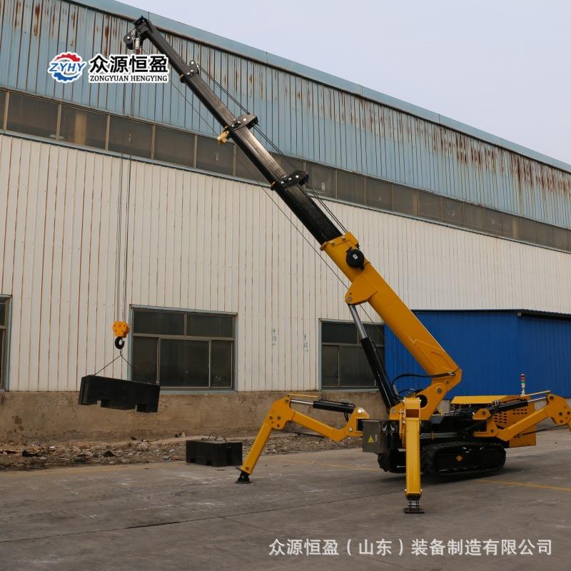 微型3吨履带蜘蛛吊车山东众源楼顶吊装移动式小型蜘蛛吊起重机
