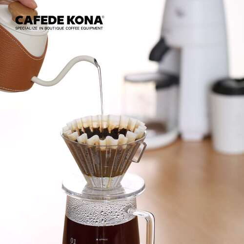 CAFEDE KONA玻璃平衡锥 锥形滤杯优化手冲工具 降粉层助萃取