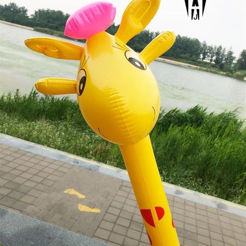 速发pvc吹童充气具棒长颈鹿气球棒儿气兔子棒棒玩长地摊动物冲气