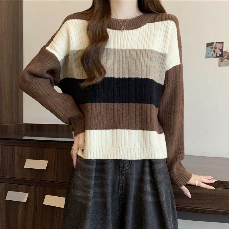 速发撞色软纹正肩针织打底上秋冬内搭大码条糯毛衣遮肚衫衣,女装/女士精品,大码内搭,淘宝优惠券,粉丝福利购,淘宝优惠卷