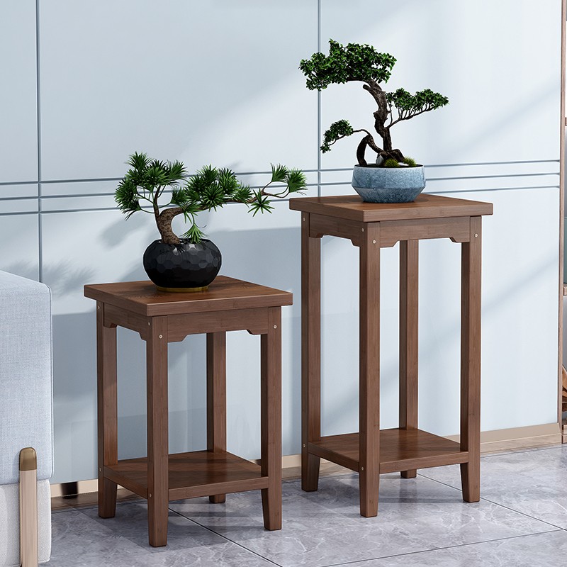 速发花架子客厅架地式室内花台花盆落吊古架仿兰花几中式竹花架置