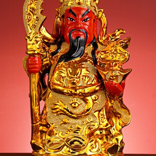 速发玄关关公像供奉关公关面爷关羽红脸武财神关公财神桌二工艺品