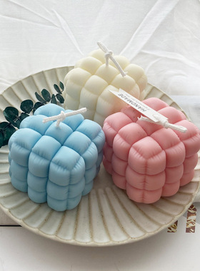 1PC 3D Silicone Mold Square Cube Candle Mould Soy Wax Essent