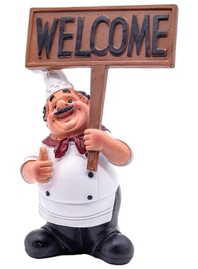 欧式复古创意小厨师饭厅酒吧咖啡馆家居摆饰蛋糕店吧台装饰品摆设