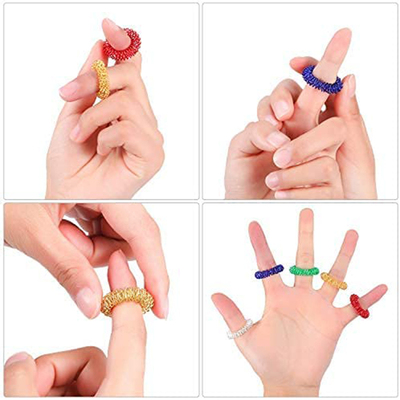 5-15pcs Acupressure Rings Spiky Sensory Finger Rings Set
