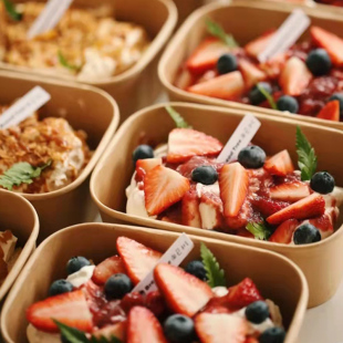 极速10pcs 750ml Kraft Paper Lunch Box Salad Fruit Pasta Pack