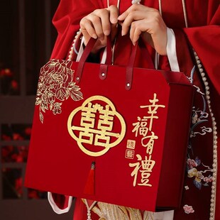 彩礼钱盒子订婚装礼金现金定亲用品大全提亲万的聘金礼盒箱空盒