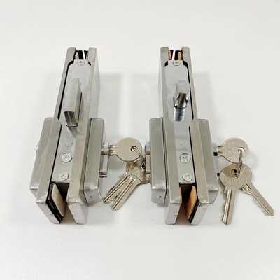 无框玻璃门地锁地弹簧门锁夹办公室地插销下夹锁地下锁防盗通用型