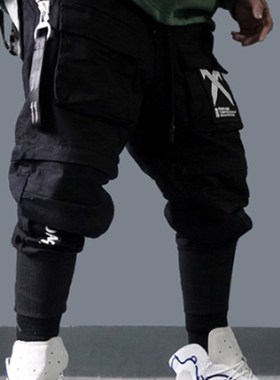 PFNW Dark Style Cargo Harem Pants Mens Hip Hop Hihg Street