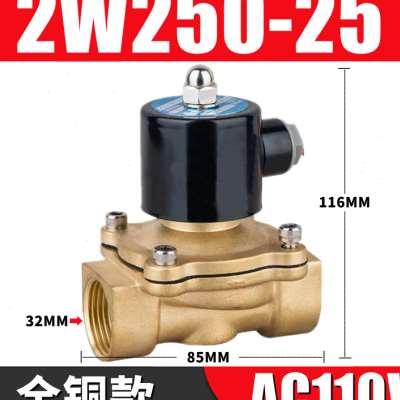 常闭电磁阀水阀气阀2W250-25控制阀DN25开关阀1寸电磁阀 220V 24V