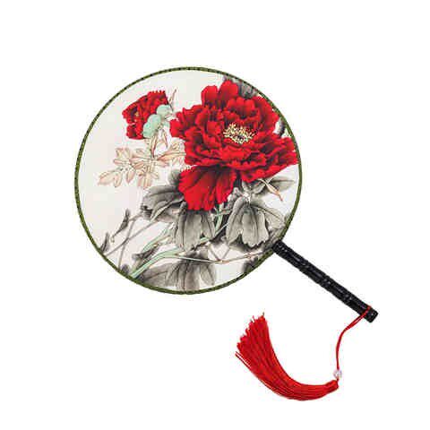 扇子团扇中国风古典宫扇双面女式圆形宫e廷舞蹈扇汉服扇广告扇定