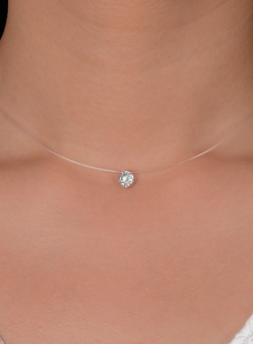 Fashion Cubic Zirconia Pendant Item Invisible Fish Line Chok