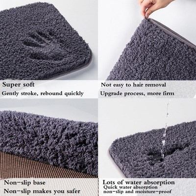 Soft Bathroom Mat Rug Non-slip Bath Mats Bathroom Rugs and M