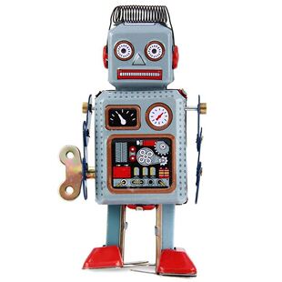 极速.Clockwork Sprin Walkin Robot Retro Mechanical wind up i