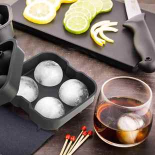 4 Cell Ice Ball Mould Silicone Ice Cube Trays Whiskey Ball M