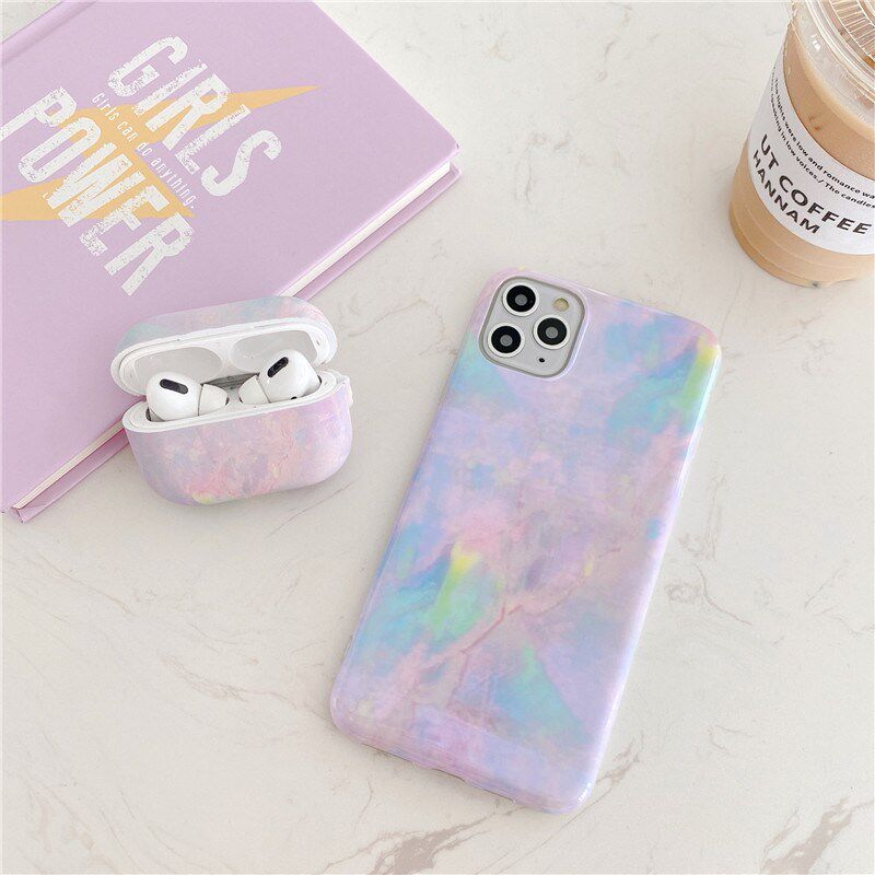 Luxury Water Painting Gradient Rainbow Hard Case for Apple