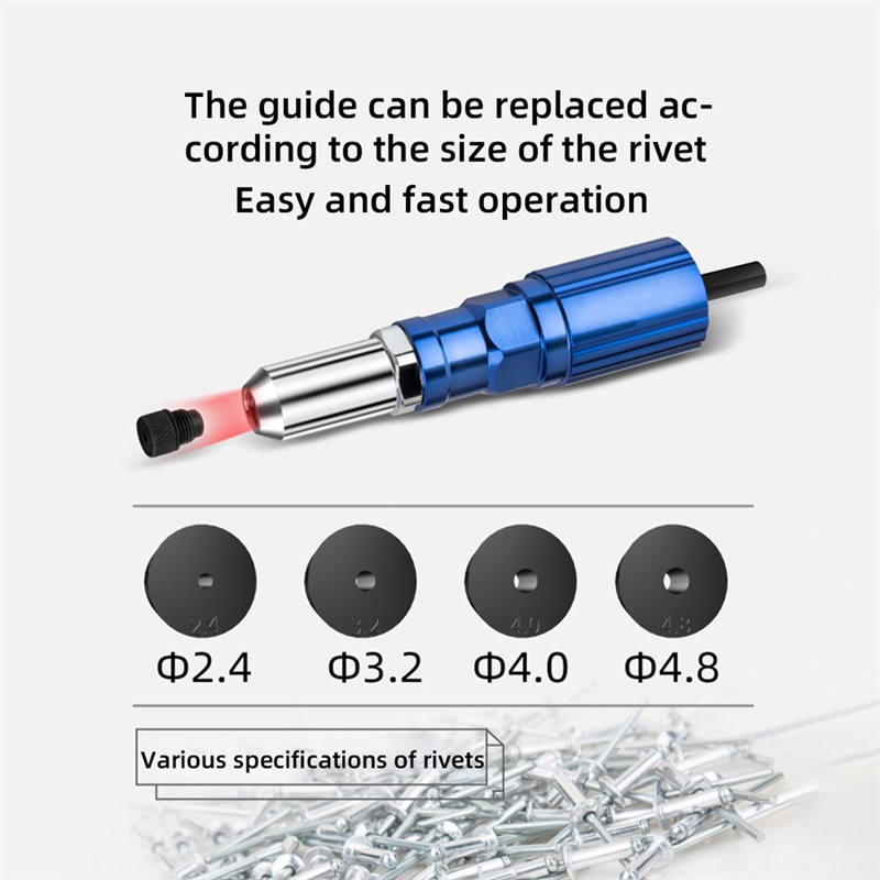 Electric Rivet Gun Adapter 2.4-4.8mm Different Guide Nozzle