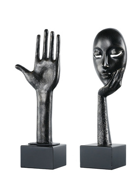 创意个性北欧轻奢家居房间布置摆设客厅酒柜酒架装饰摆件抽象人脸