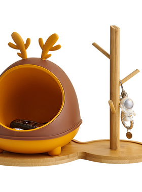 可爱创意鹿角进门入户玄关钥匙收纳摆件家居客厅装饰乔迁新居礼品